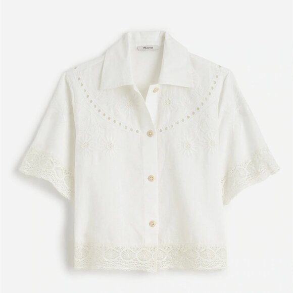 NWT Madewell Sz XL White Embroidered Lace Button-Up Shirt NV206 - Picture 12 of 12